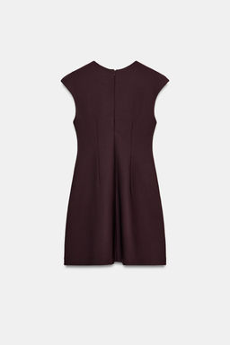 VESTIDO ESCOTE PICO CREPE / Chocolate - Zara фото 7