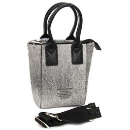 Сумка женская искусственная кожа DJ-CM 7105-BLACK/GREY, 1отд, плечевой ремень, черный/серый SALE 262236