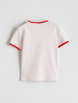 Bisiklet Yaka Paris Bask?l? K?z ?ocuk Ti??rt