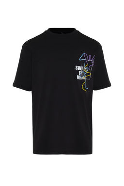 TRENDYOL MAN Siyah Oversize/Genis Kesim Yaz? Bask?l? %100 Pamuklu T-Shirt TMNSS21TS3438 - Trendyolmilla фото 13