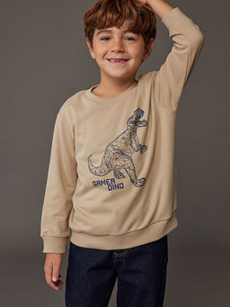 Bask?l? Erkek ?ocuk Sweatshirt 2li