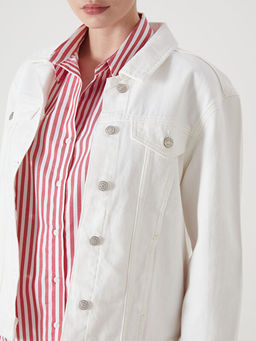 G?mlek Yaka Kad?n Jean Ceket