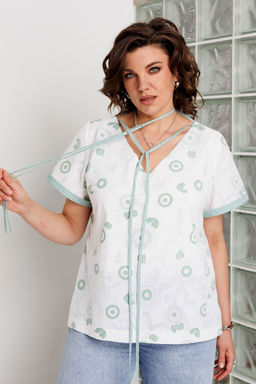 Топ BegiModa 4164 Шалфей на белом