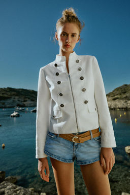 BLAZER CUELLO SUBIDO BOTONES / Blanco roto - Zara фото 2