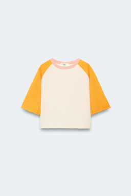 2-14 A?OS/ CAMISETA MANGA RANGL?N CONTRASTE LIMITED EDITION / Calabaza