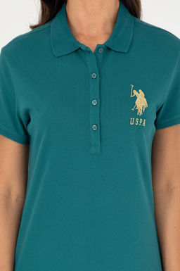 Женское темно-зеленое трикотажное платье - U.s. polo assn фото 5