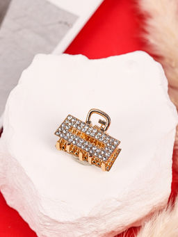 Цена за 6 шт. Крабик для волос «Грейс», прямой, 2.5 см, золотистый