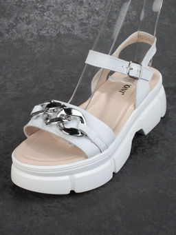 08-PED129-1 WHITE Босоножки женские (натуральная кожа)