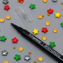 Цена за 2 шт. Фломастер пищевой Черный 1 шт