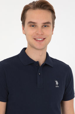 Erkek Lacivert Slim Fit Polo Yaka Basic Ti__rt - U.s. polo assn фото 2