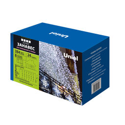 ULD-C3020-384/DTA/RC WHITE IP44 Занавес светодиодный, 3х2м. 384 светодиода. Белый свет. Провод прозрачный. Пульт ДУ (в/к). TM Uniel - Volpe фото 11