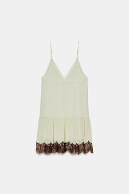 SHORT DRESS WITH CONTRAST LACE - Zara фото 18