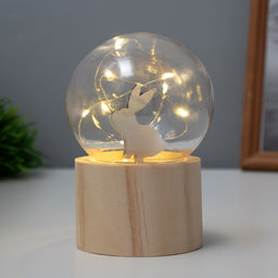 Фигурка светящаяся RISALUX Заяц, LED-ночник, 3хAG10, шар-8 см, 6.5?6.5?11.5 см