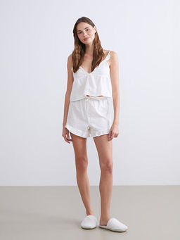 V Yaka Ask?l? Kad?n ?ortlu Pijama Tak?m?