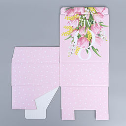 Цена за 2 шт. Коробка подарочная сборная, упаковка, «8 марта», 15×15×7 см