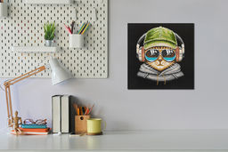 Кристальная (алмазная) мозаика ФРЕЯ ALBP-310 постер Кот- меломан 30 х 30 см