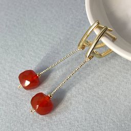 Серьги длинные из Сердолика