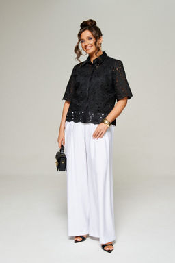 Комплект 6323 чёрный+белый, Брюки, Блуза - B&F фото 4