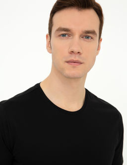 Черная облегающая базовая футболка - Cacharel фото 2