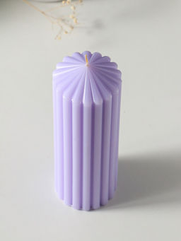 Свеча - цилиндр 7×20 см, 600 г, с крупными гранями, лаванда