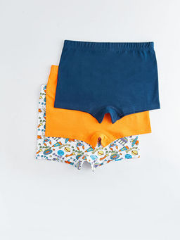 Bask?l? Pamuklu Erkek ?ocuk Boxer 3l? - Waikiki фото 2