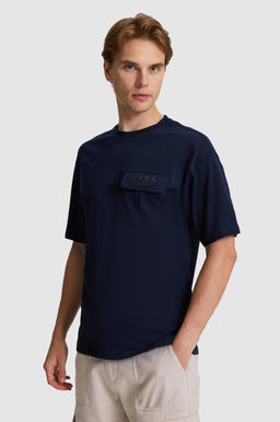 Erkek Lacivert Comfort Fit Bisiklet Yaka Ti__rt
