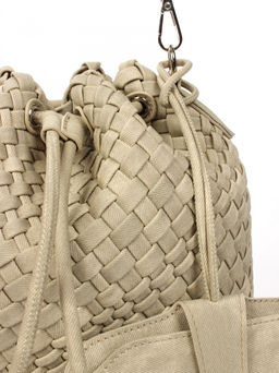 LACCOMA сумка СУ038-винтаж бежевый эко кожа хлопок  фото 3