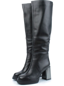 02-B6236-6051Z-9BM-1 BLACK Сапоги зимние женские (натуральная кожа, натуральный мех)