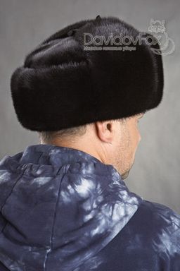 Шапка Ушанка мужская норка блэк