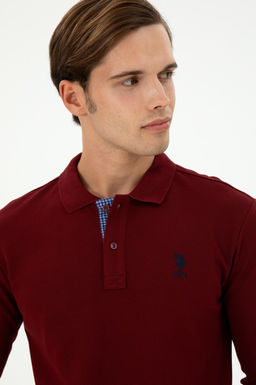 Мужской бордово-красный базовый свитшот - U.s. polo assn фото 2