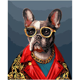 Картина по номерам на холсте "Бульдог на стиле" 40*50см (КХ4050_53938) ТРИ СОВЫ, с акриловыми красками
