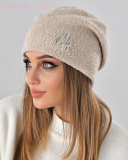 Букле пайетка вышивка Шапка флис (56-58)