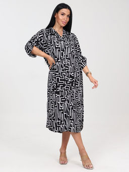 5116 ПЛАТЬЕ ЖЕНСКОЕ (Черный с белым)