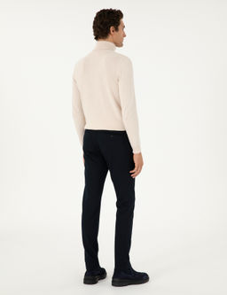 Темно-синие брюки узкого кроя из плотной ткани - Cacharel фото 4