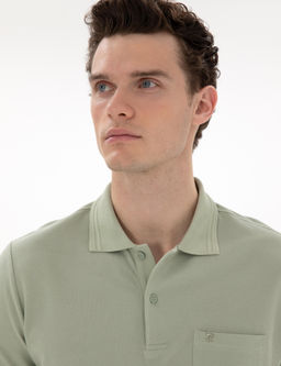 _a_la Ye_ili Regular Fit %100 Pamuk Polo Yaka Basic Ti__rt