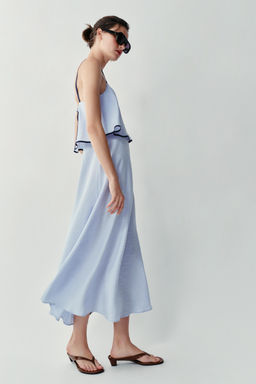 VESTIDO MIDI COMBINADO / Azul claro - Zara фото 4