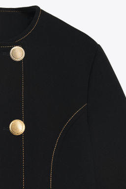 CONTRAST STITCH SHORT SLEEVE BLAZER - Zara фото 18