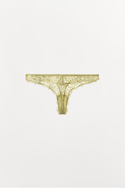 TANGA ENCAJE / Amarillo - Zara фото 3