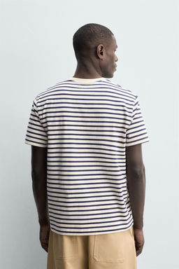 CAMISETA MEDIUM WEIGHT B?SICA /02 / Blanco / Marino - Zara фото 3