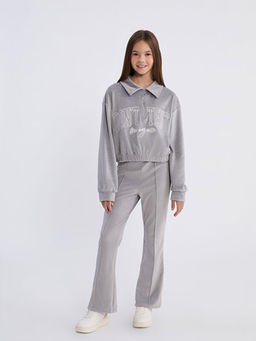 Kadife K?z ?ocuk Sweatshirt ve Tayt