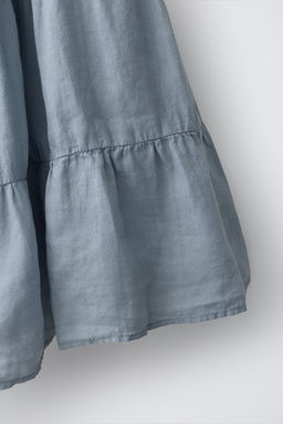 FALDA MIDI PANELES 100% RAMIO / Azul / Gris - Zara фото 5