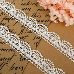 Кружево гипюровое, 25 мм, 6.8±0.5 м, цвет белый