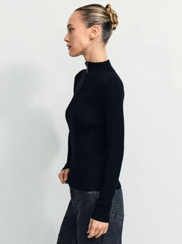 Джемпер в рубчик с молнией / Zarina  фото 7