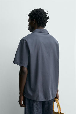 CAMISA REGULAR FIT VOILE ALGOD?N / Gris azul - Zara фото 3