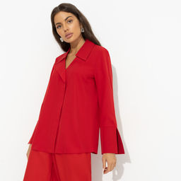 Блуза с имитацией застёжки, Амбассадор стиля (red)