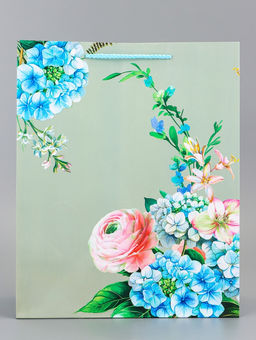 Цена за 2 шт. Пакет подарочный ламинированный вертикальный Гармония цветов, 26?12?32 см