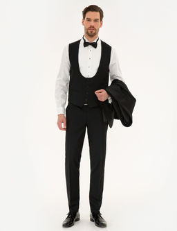 Siyah Yelekli Ekstra Slim Fit Damatl_k