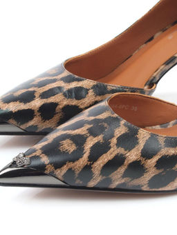 06-808A-6PC BLACK/LEOPARD Туфли женские (натуральная кожа)