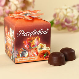 Конфеты шоколадные Расцветай, вкус: вишня, 60 г.