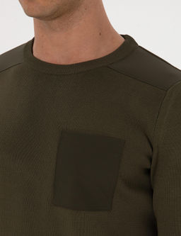 Koyu Haki Regular Fit Bisiklet Yaka Triko Kazak - Pierre cardin фото 7